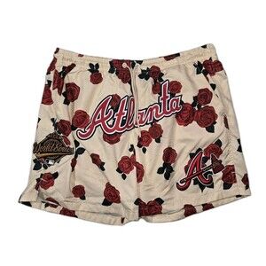 Mens Atlanta Braves Floral Print Rose Shorts Large 34x5.5